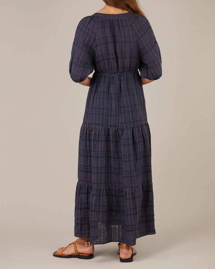 Pila Linen Maxi Dress - Navy - Second Image